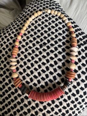 🌼 Antique Wood Beaded Necklace - 60s 🌼